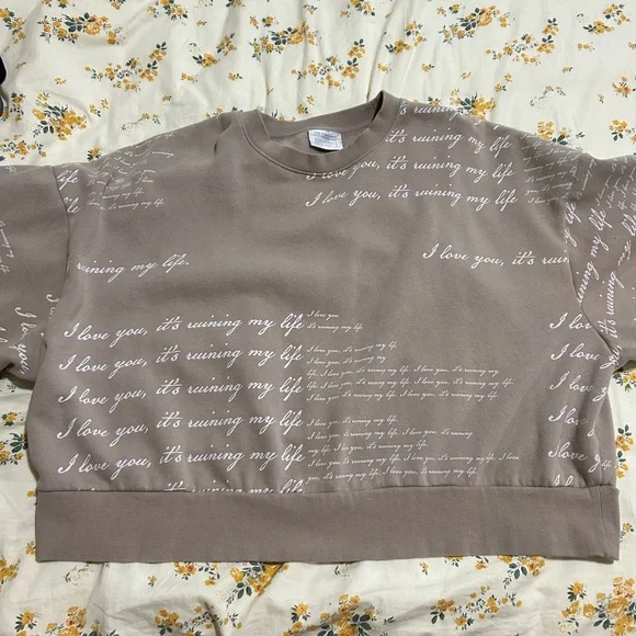 Taylor Swift fortnight boxy cropped crewneck sweatshirt size XXL or 2XL - Picture 3 of 5